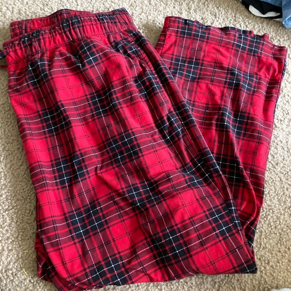 Mens Nautica Red and Black Pajama Pants